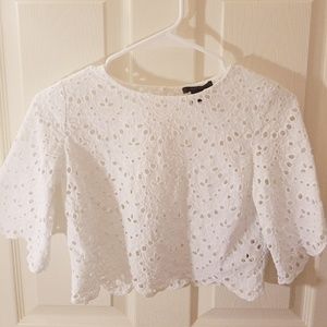 Patterned White Crop Top